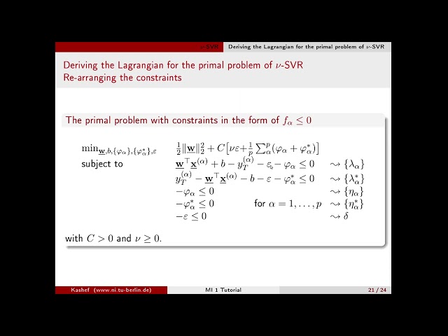 Machine Intelligence 1 tutorial 11 Support Vector Regression pt 1/2 nu-SVR