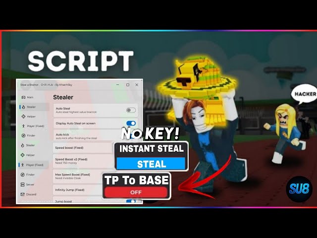 Steal a Brainrot Script GUI | INSTANT STEAL ANTI KICK NOCLIP INFINITE CASH *NO KEY*