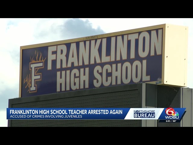 Franklinton High School teacher charged for third time in crimes involving juveniles