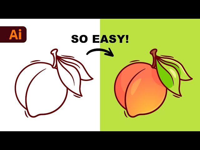 Adobe Illustrator Beginner Tutorial: Create a Vector Peach from Sketch (HD)