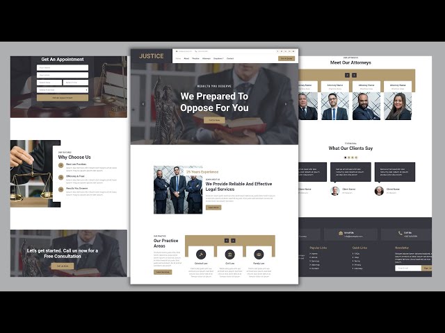 Complete Lawyer Website Template Design - HTML -CSS  -JavaScript- 100% Free - Free Website Code