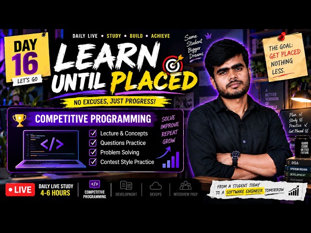 Day 16🔥 part 2 | LEARN UNTIL PLACED 🎯 | ICPC | Daily LIVE Study | Rain Sound