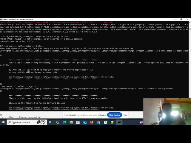 vllm  on windows  - CPU only