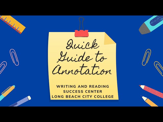 Quick Guide Annotations