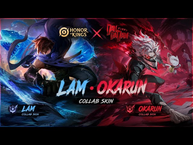 Worth Lam × Okarun Collab Skin Showcase | Honor of Kings × Dan Da Dan  #HonorofKings #hok 