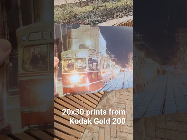 color 20x30 optical Kodak prints from Moscow tram parade