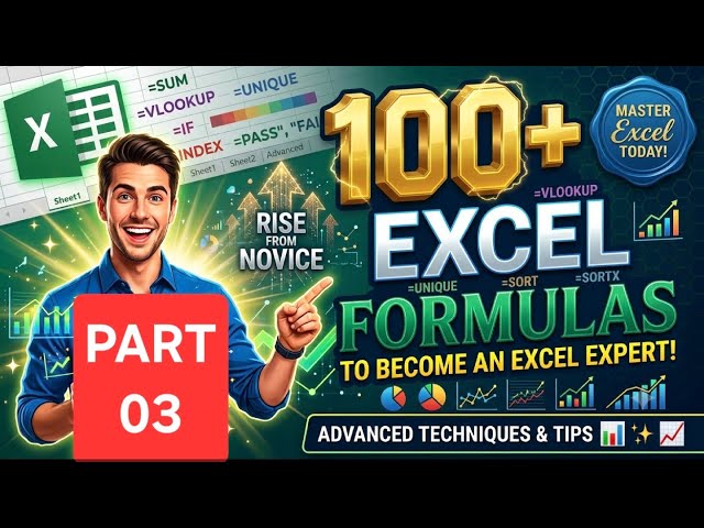 100 Excel Formulas to Become Excel Expert | Mostly Used Excel Formulas From Beginner to Advanced 