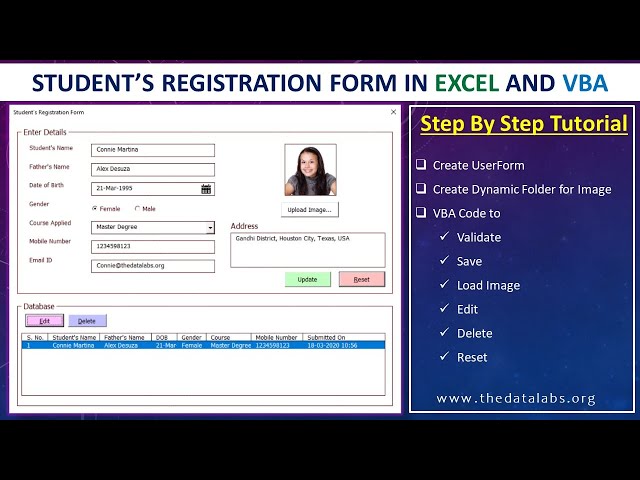 How to Create Registration Form With Image in Excel and VBA - Step By Step Tutorial