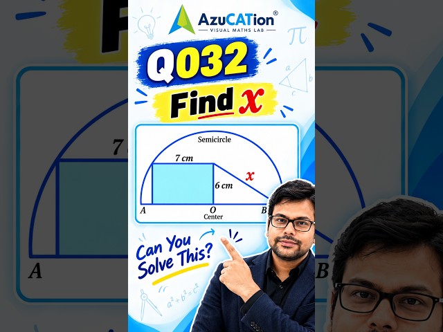 Can You Find x? 🔥 CAT 2026 Geometry Challenge | Q032 #Shorts