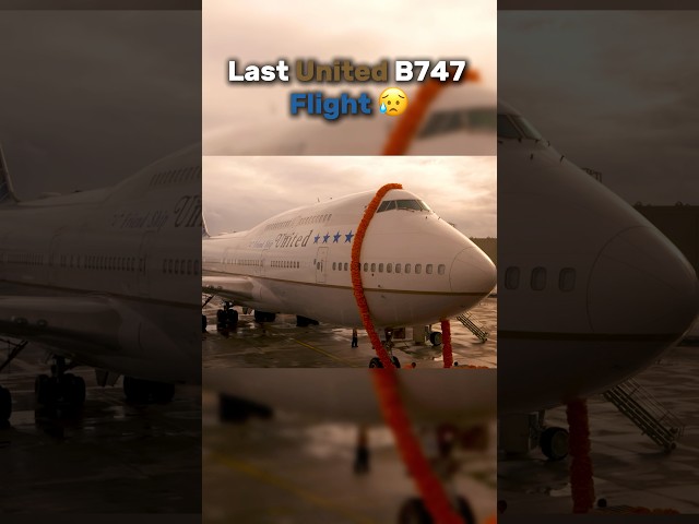 Last United B747 Flight 😥 #shorts #aviation #airplane #lastflight #boeing #b747 #united #edit #fyp