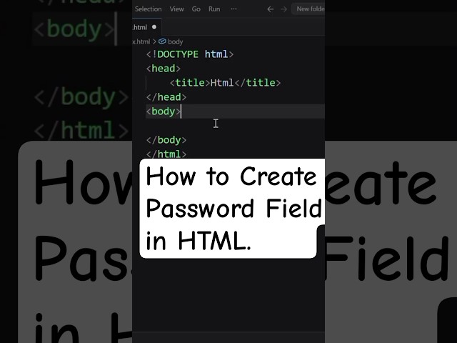 How to Create Password Field in HTML #shorts