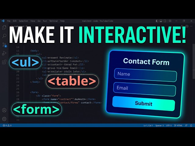 HTML Tutorial for Beginners #3: Lists, Tables & Contact Forms Explained (Step-by-Step)