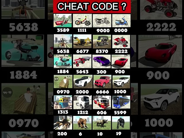 100% Working Cheat Codes in Indian Bike Driving 3D Game play 💯 #shorts