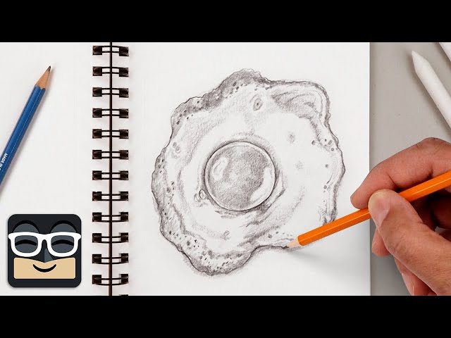 How to Draw a Realistic Fried Egg | Step by Step Sketch Tutorial