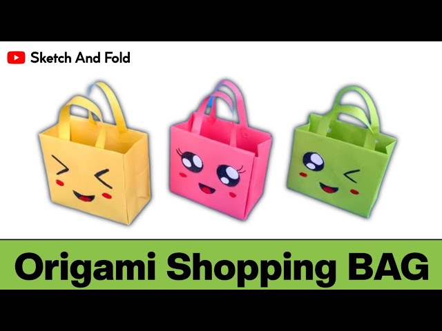 Easy Origami Shopping Bag Instruction | DIY Origami Shopping Bag | Sketch And Fold