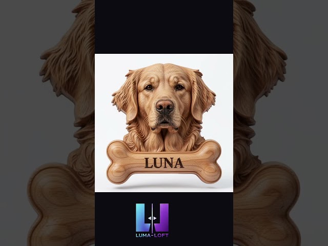 Dog Photo to Wood Memorial Bas Relief 🐾 Laser Engraving Transformation with Luma-Loft