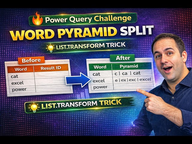 Split Words into a Pyramid in Power Query Using List.Transform