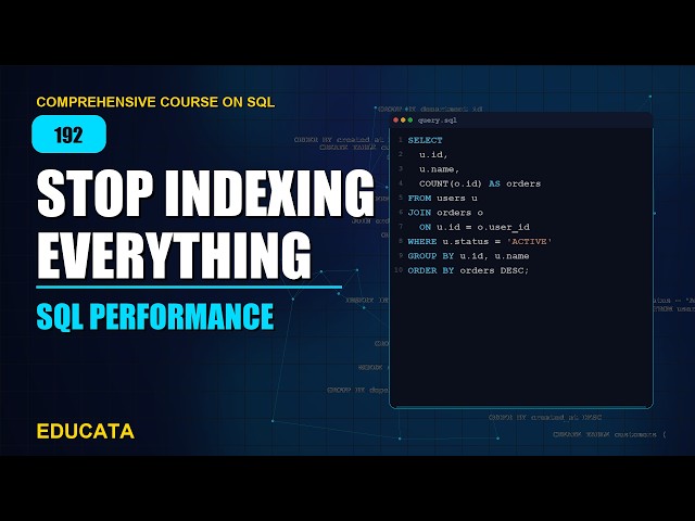 192. When NOT to Use Indexes | Comprehensive Course on SQL