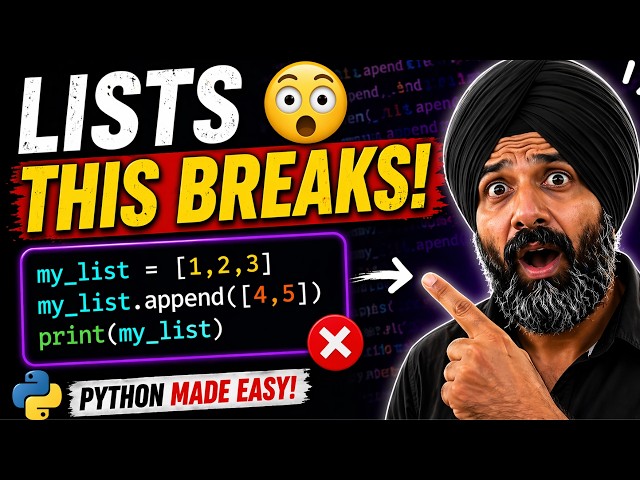 Python Lists Made EASY 😳 | 90% Beginners Make This Mistake!