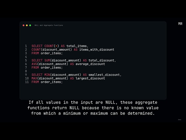 48. NULL and Aggregate Functions MySQL for beginners 2026 Free