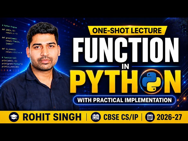 FUNCTION IN PYTHON (One Shot) | Class 12 Computer Science CBSE