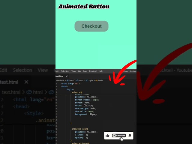 Create an Animated Button Using HTML & CSS 🚀 | Easy CSS Trick #shorts