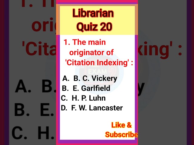 Library and Information Science MCQs for All Exams | Test Your knowledge #shorts