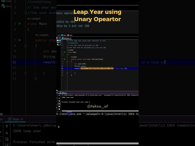 java program to find leap year | 2023 | Java Tutorial | Learn Coding | Tekno UF #shorts #programming