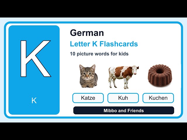 German Letter K Flashcards | Learn 10 Words