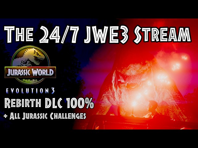 Jurassic World Evolution 3: Rebirth DLC + ALL Jurassic Challenges | 100% Complete Playthrough 🔴 24/7