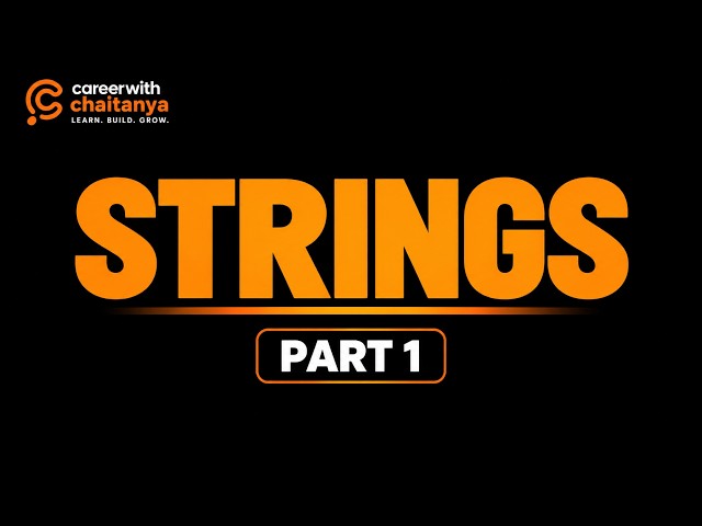 DSA Class 15 | Strings Part 1 | Python DSA for Beginners | Career with Chaitanya