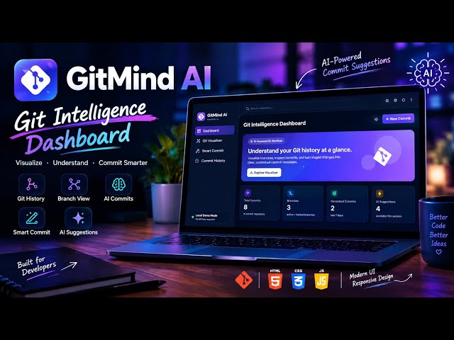 GitMind AI – Powered Git Visualizer & Smart Commit Tool | Web Development Project