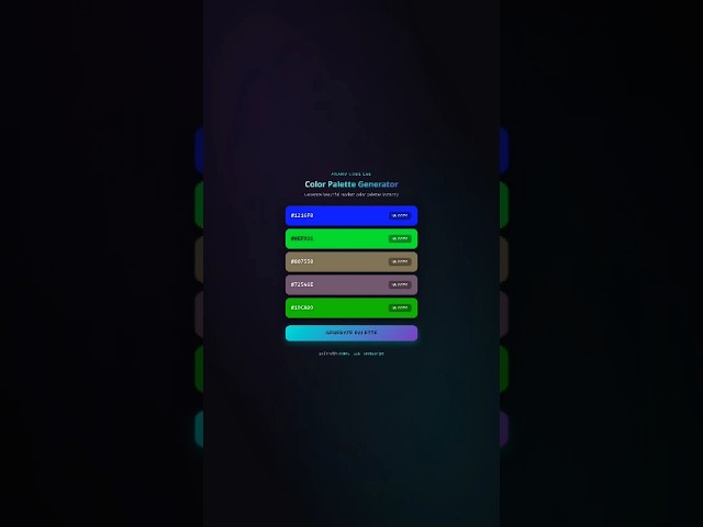 I Built a Color Palette Generator Using HTML, CSS & JavaScript 🤯🎨 #HTML #JavaScript #Coding #Shorts