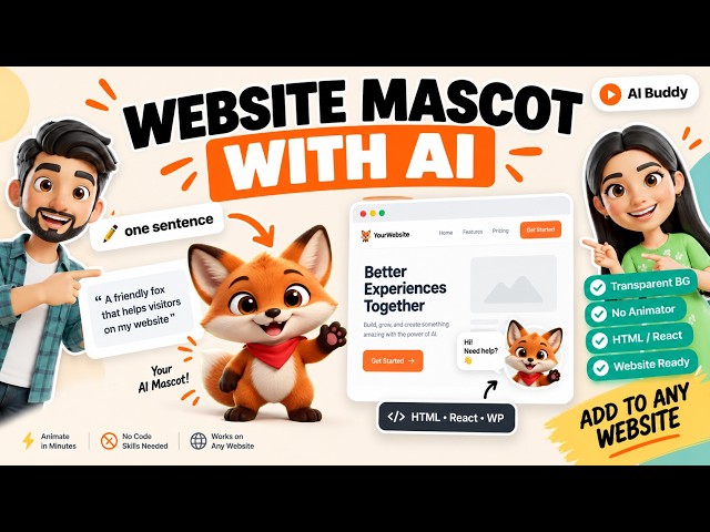 How to Add an Animated Mascot to Your Website (No Animator, No Code Skills)