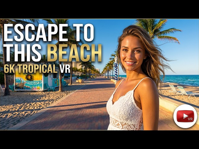 Relaxing VR Stroll | Tropical Beach Ambiance 6K 3D VR180