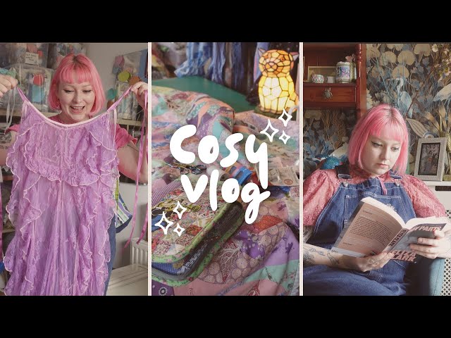 Join a cosy sewing vlog day! + dyeing clothes, altering and quilt sewing