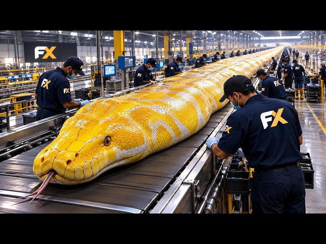 Giant Yellow Python Leather into $5,000 Bag | Satisfying ASMR Factory X