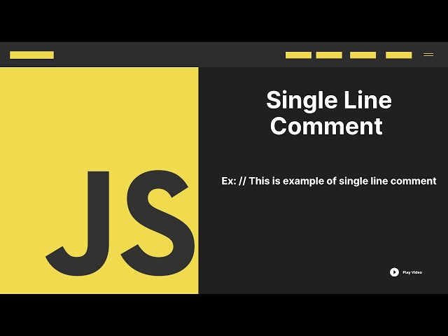 Single Line Comment Javascript | Basics | For Beginners