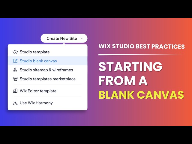 Starting from a Blank Canvas | Wix Studio Best Practices