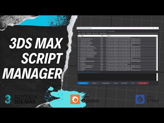 How to Use and Install Lazy 3D Maker Script Manager in 3ds Max.