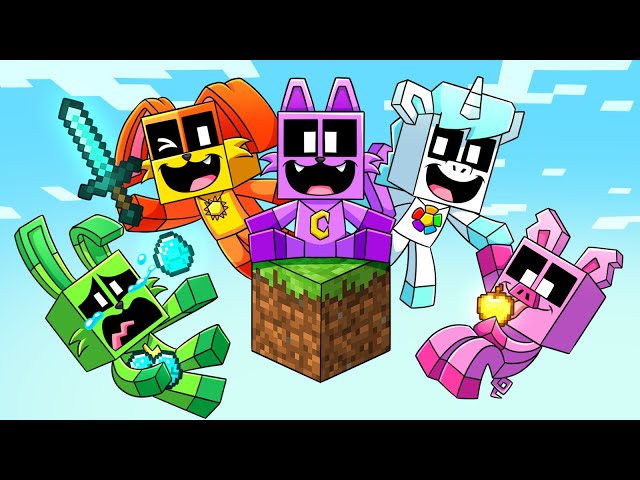 One Block Skyblock with SMILING CRITTERS in Minecraft!