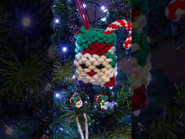 DIY Macrame Christmas Pocket Ornament - Hang & Hide a Treat🎄#diychristmasdecoration
