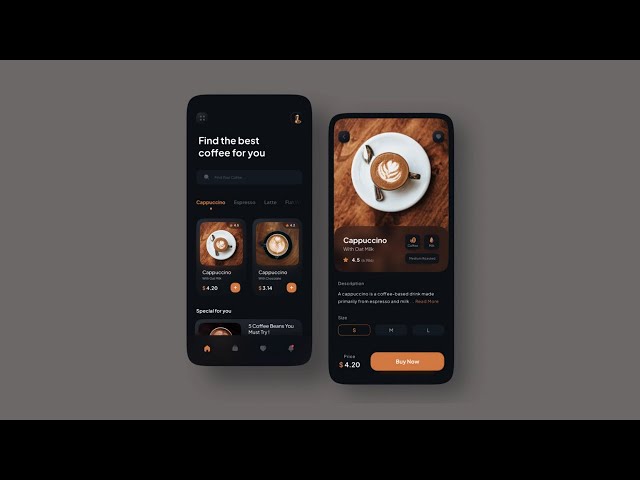 coffee UI 👨🏽‍💻 cloning dribbble designs using FLUTTER ♡