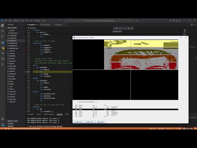 [Java] from scratch - Atari 2600 Emulator - VSCode Debugger Integration Experiments - Test #02