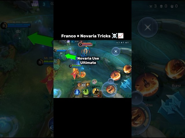 Novaria × Franco Hook Tricks Tutorial ☠️📈 #franco #tutorial #shorts #mobilelegends