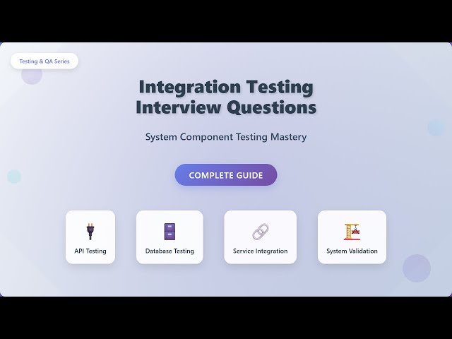 Integration Testing Interview Questions - Complete Guide for System Component Testing