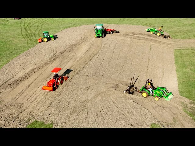 Moving A Mountain! 5 Compact Tractors Tackle Huge Mound!