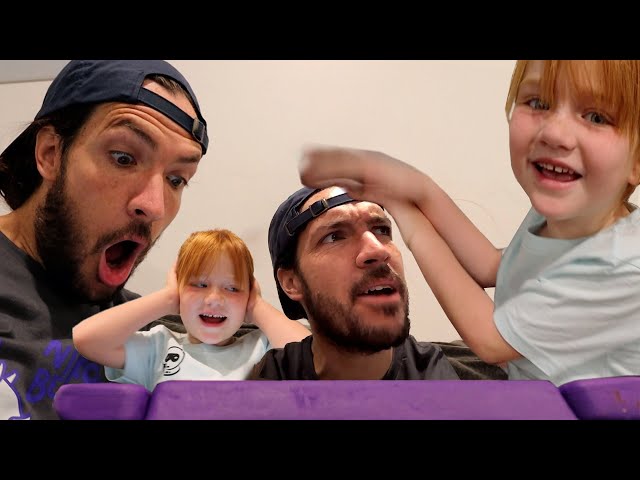 TRAPPED INSiDE the iPAD?!  Adley & Dad play a new family game! and beach visit! my town app review