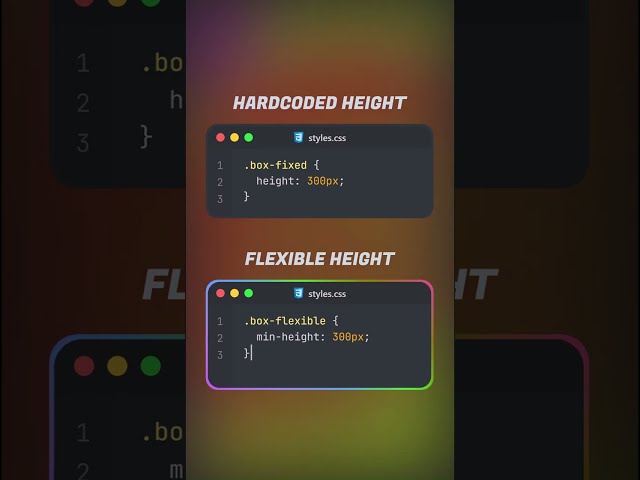 CSS Height: Hardcoded vs. Flexible Explained! 🤯📈 #CSS #WebDev #CodingTips