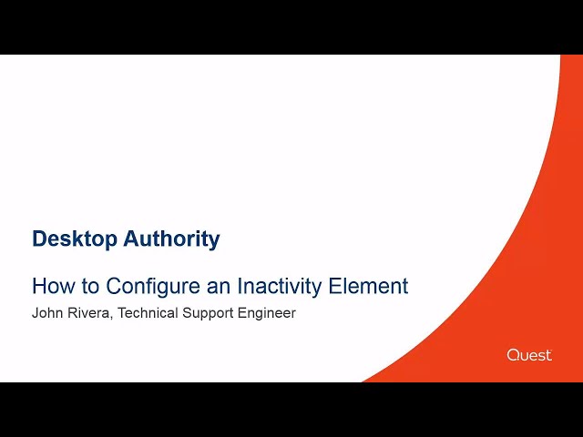 How to configure an inactivity element in Desktop Authority